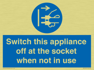 Switch this appliance off at the socket when not in use